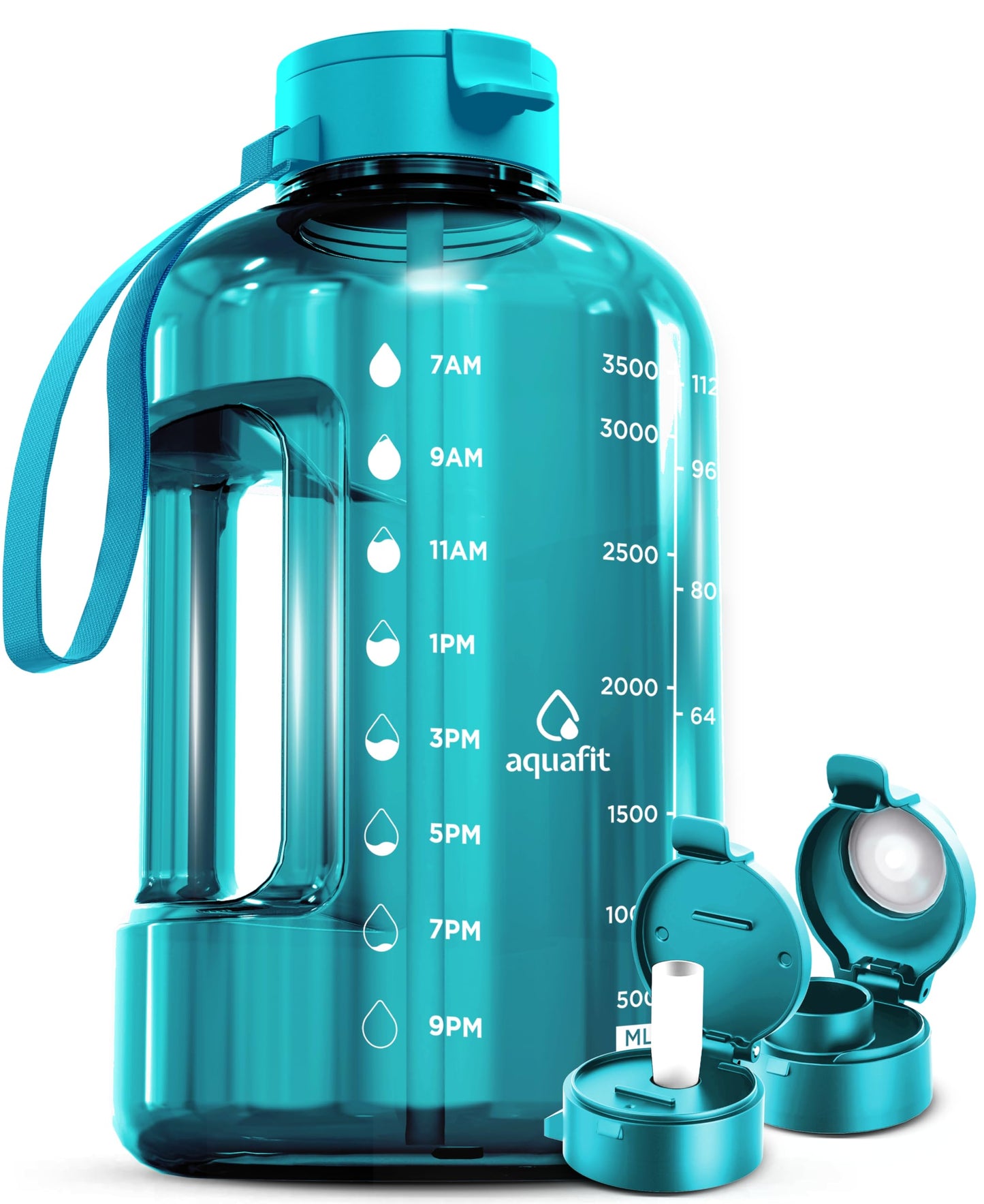 Botella de agua para gimnasio con asa
